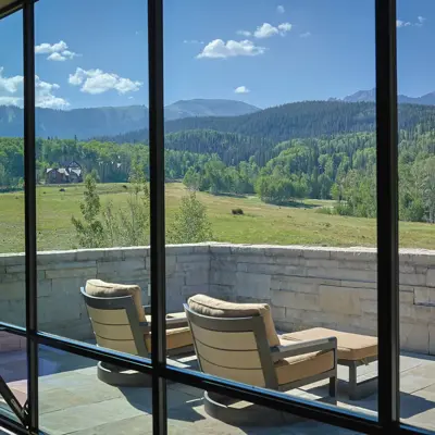 Patio view with seating Photo