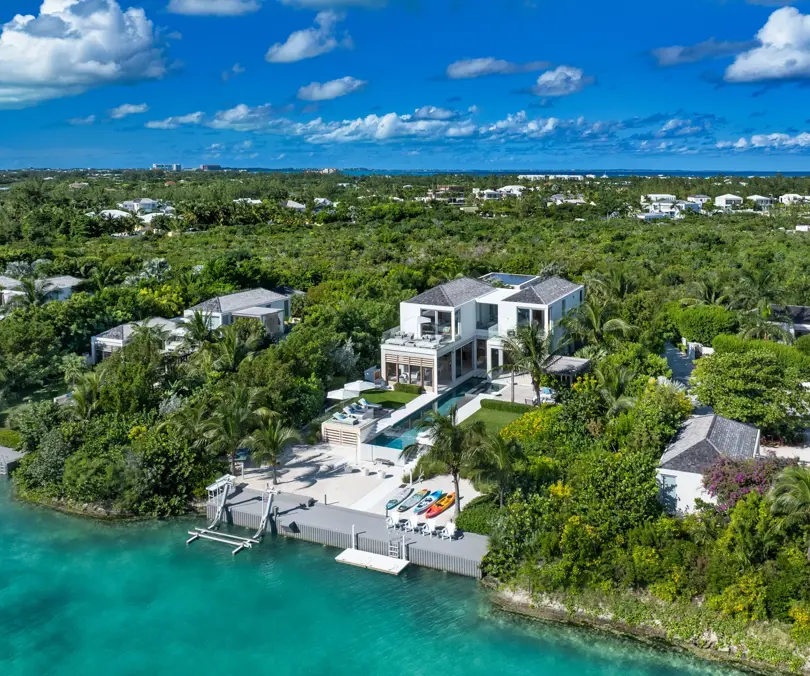 View of water and island