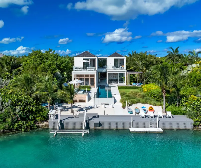 View of water and island