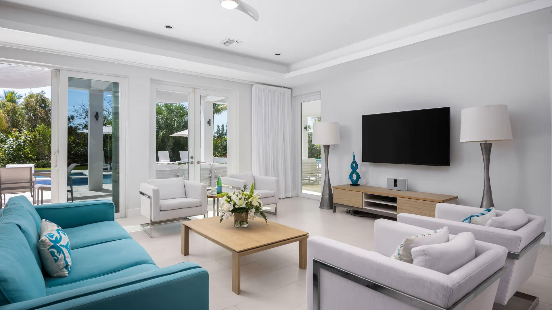 outdoor pool and firepit