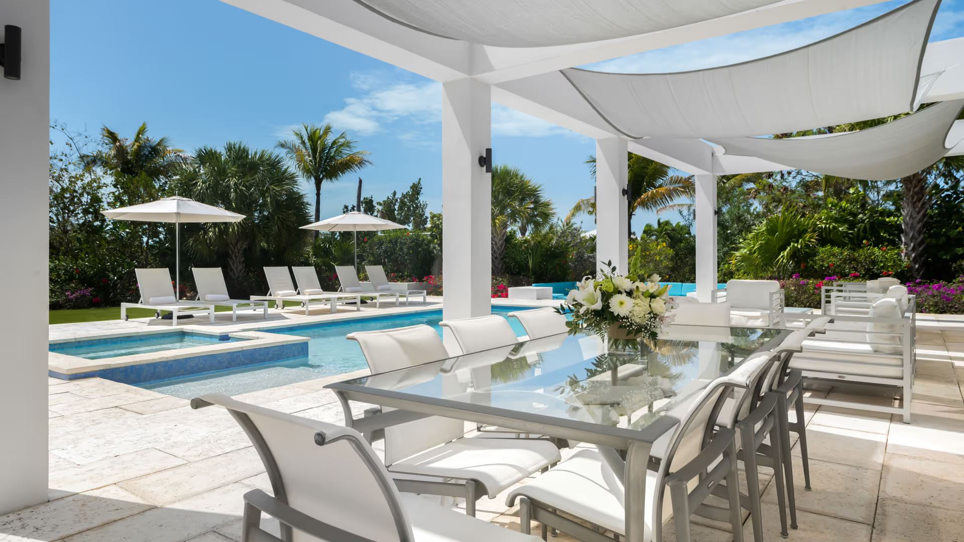 outdoor pool and firepit