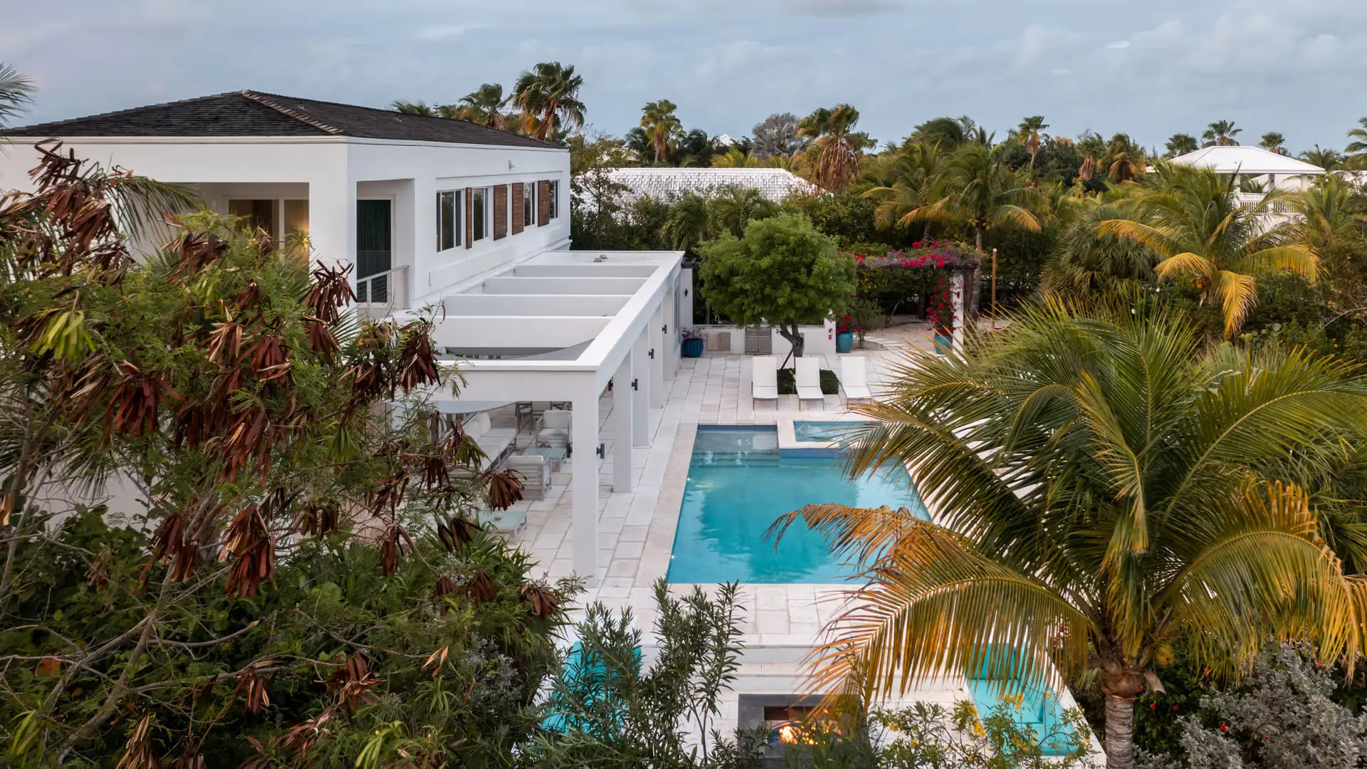 outdoor pool and firepit